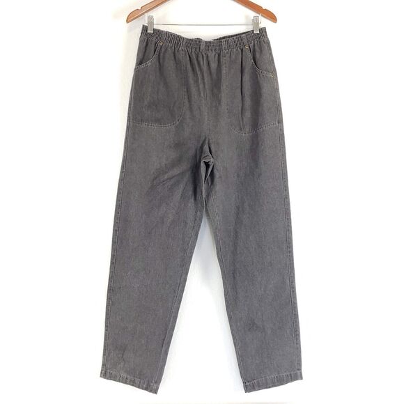 Haband Blair Women's SIZE M Forever Fit Gray Jeans Pull On Elastic Waist FLAW - Picture 1 of 6